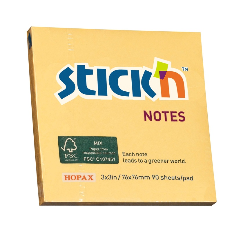Stick’n FSC Note 76x76mm 90 Sheets Orange