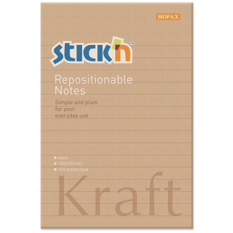 Stick’n Note 150x101mm 100 Sheet Kraft