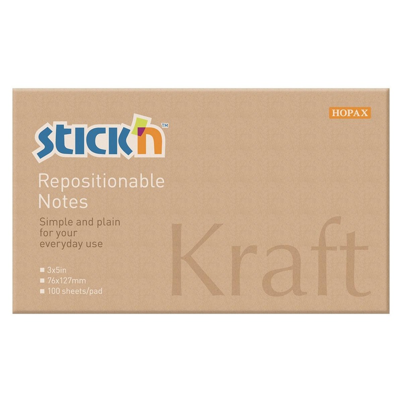 Stick’n Note 76x127mm 100 Sheet Kraft
