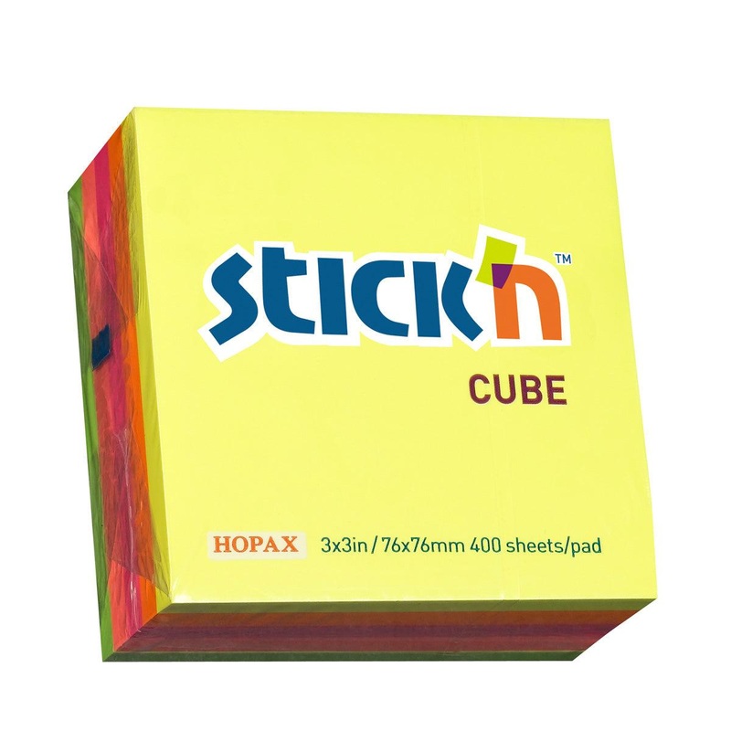 Stick’n Note 76x76mm 400 Sheet Rainbow Neon