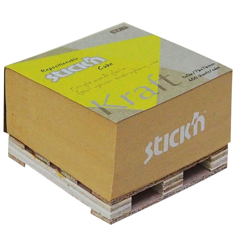 Stick’n Note Cube 76x76mm 400 Sheets Kraft
