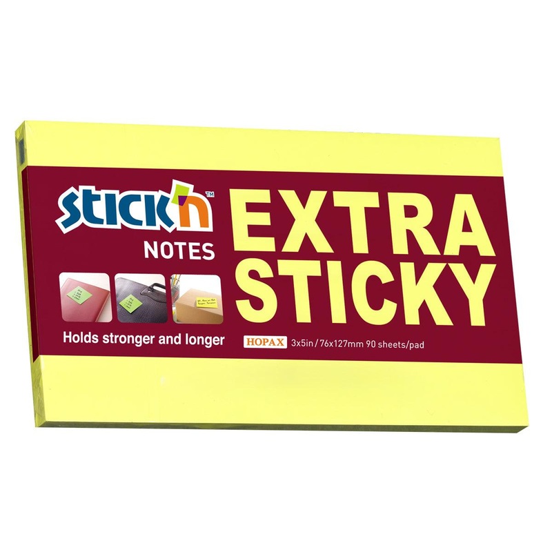 Stick’n Note Extra Sticky 76x127mm 90 Sheet Neon Lemon