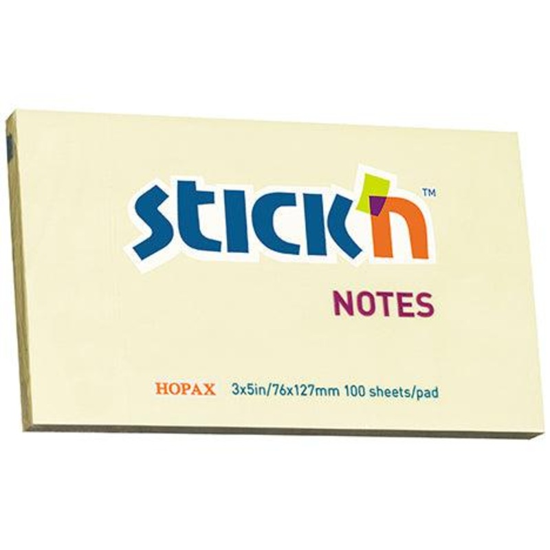 Stick’n Note Yellow 76x 127mm 100 Sheet Pad
