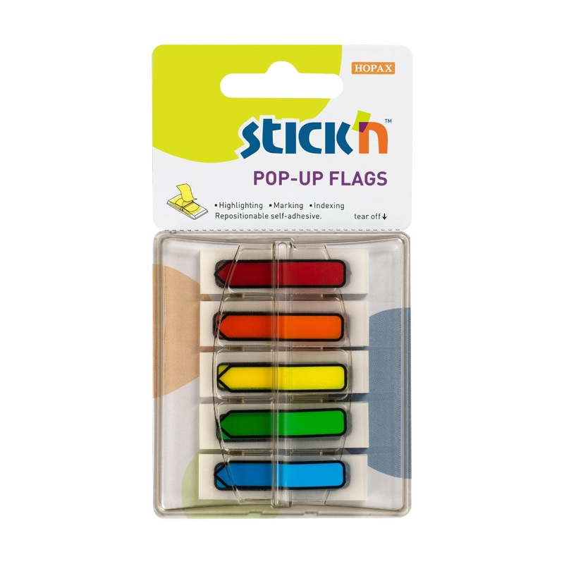 Stick’n Pop Up Flags 45x12mm 150 Sheets 5 Colours