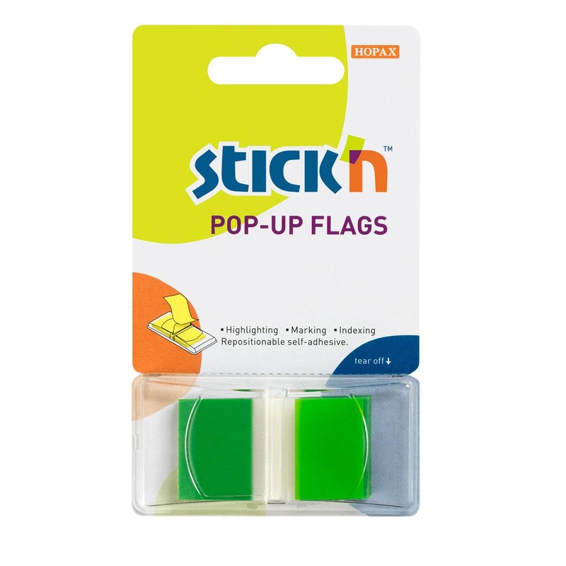 Stick’n Pop Up Flags 45x25mm 50 Sheets Green