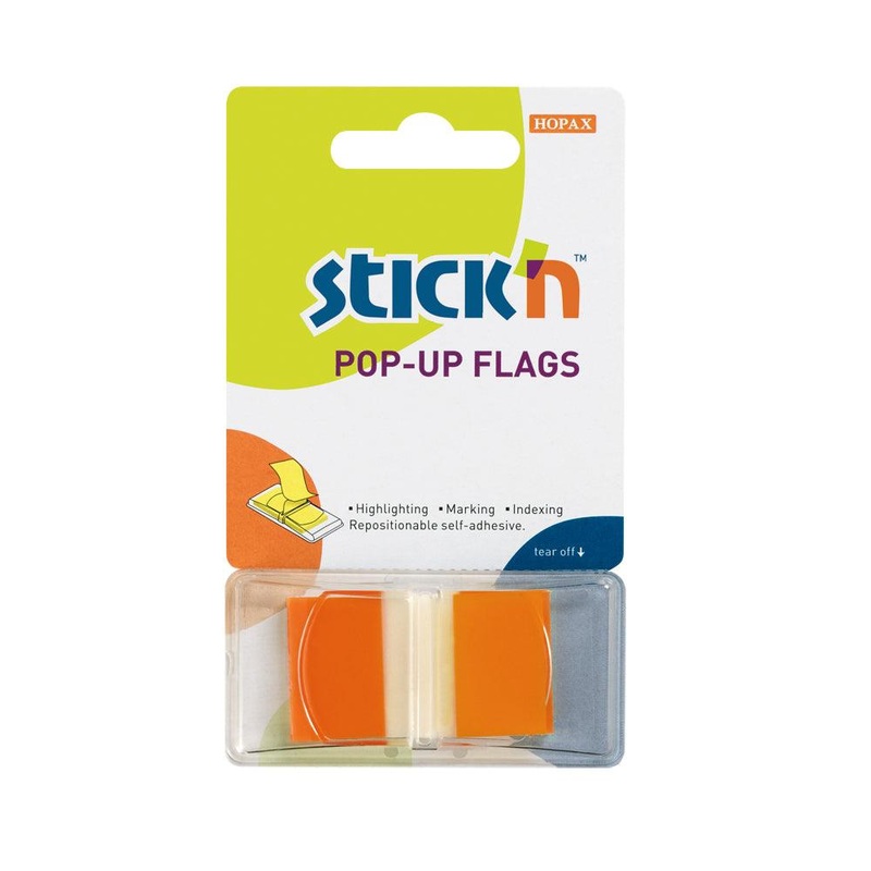 Stick’n Pop Up Flags 45x25mm 50 Sheets Orange