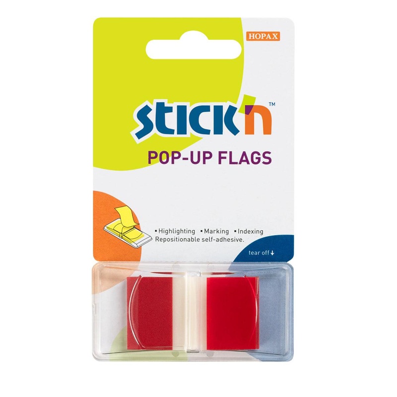 Stick’n Pop Up Flags 45x25mm 50 Sheets Red