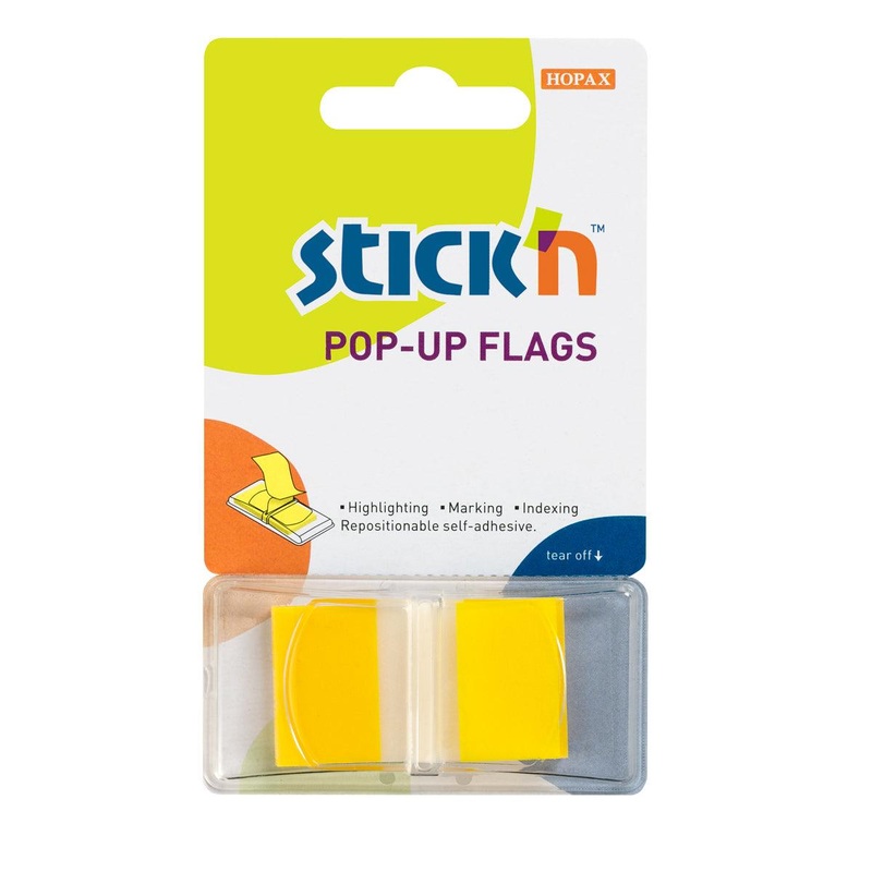 Stick’n Pop Up Flags 45x25mm 50 Sheets Yellow