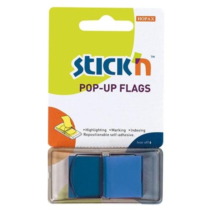 Stick’n Pop Up Flags Blue Neon 45x25mm 50 Sheets