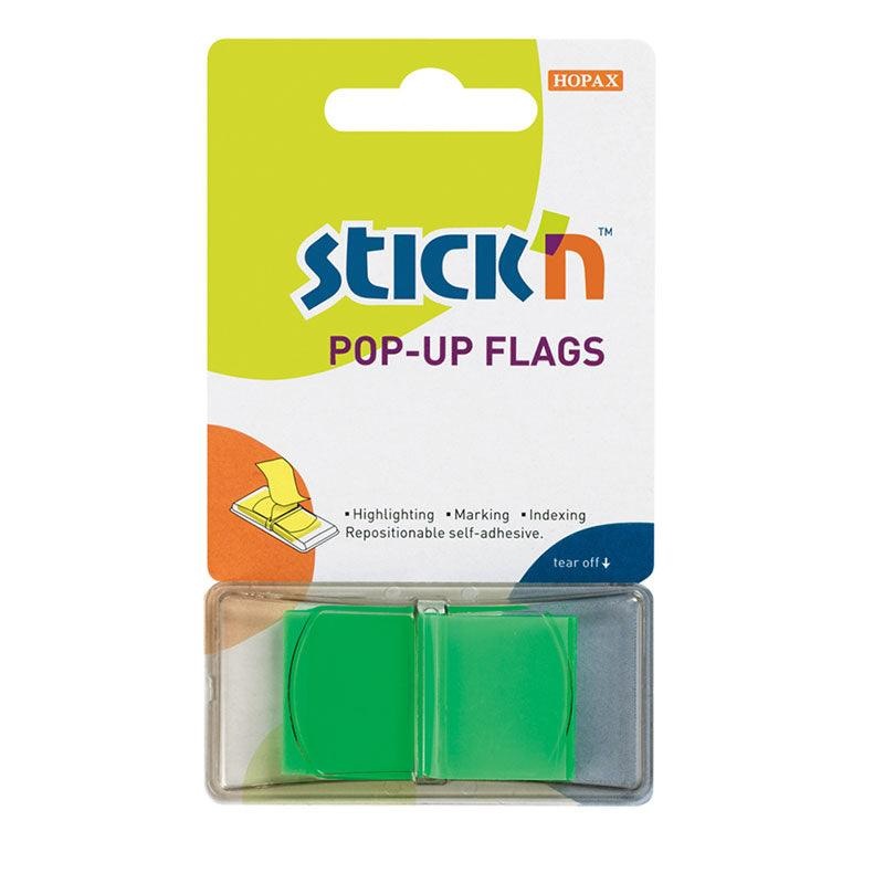 Stick’n Pop Up Flags Green Neon 45x25mm 50 Sheets