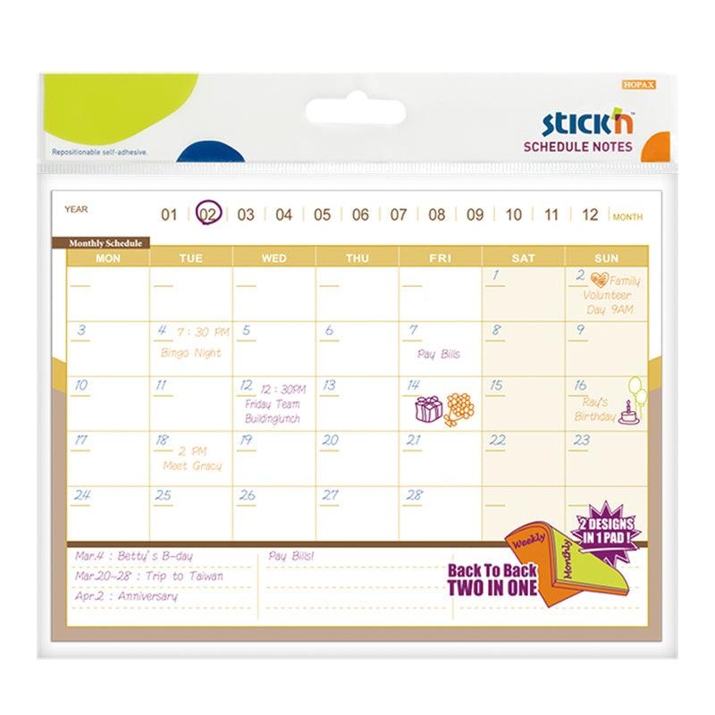 Stick’n Schedule D/S Notes Monthly/Weekly 150x203mm 40 Sheets