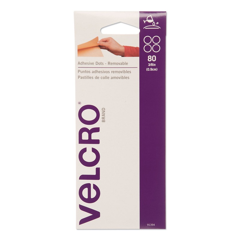 STICKY-BACK FASTENERS, REMOVABLE ADHESIVE, 0.38″ DIA, CLEAR, 80/PACK
