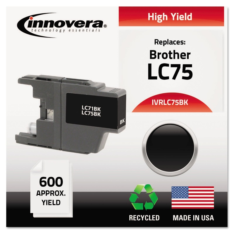 REMANUFACTURED LC75BK HIGH-YIELD INK, 600 PAGE-YIELD, BLACK
