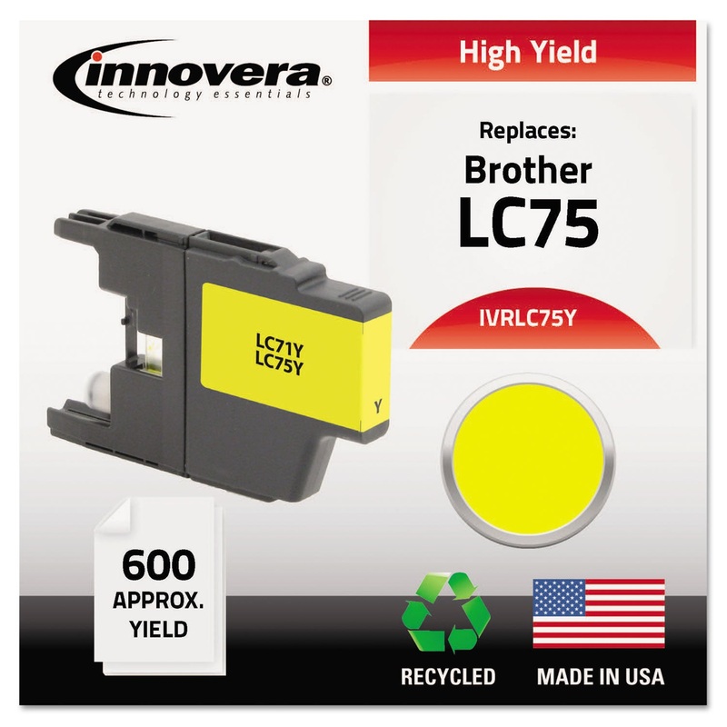 REMANUFACTURED LC75Y HIGH-YIELD INK, 600 PAGE-YIELD, YELLOW