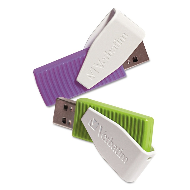 STORE ‘N’ GO SWIVEL USB FLASH DRIVE, 16 GB, ASSORTED COLORS, 2/PACK