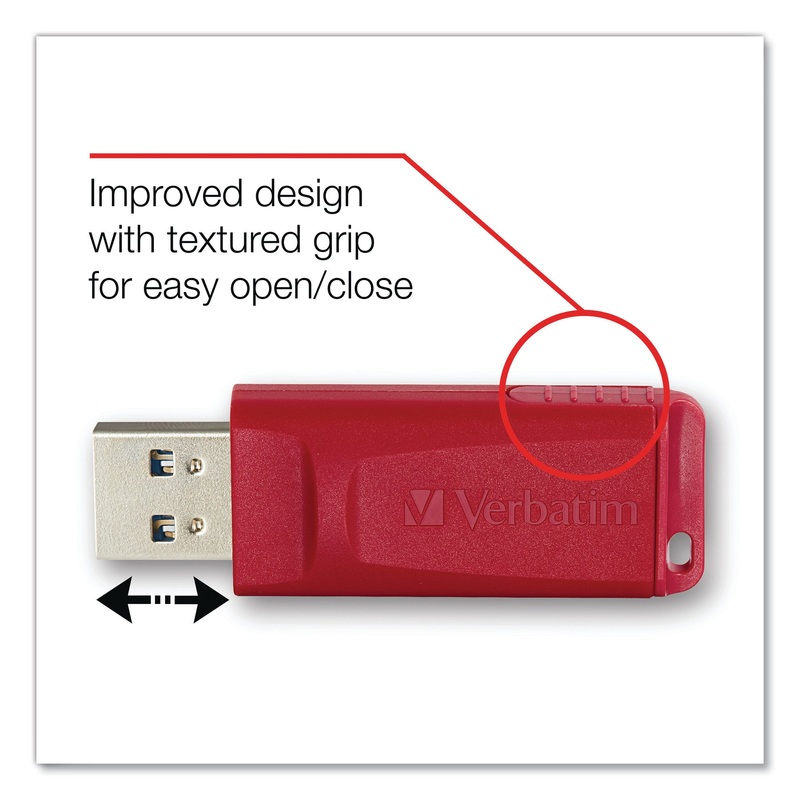 STORE ‘N’ GO USB FLASH DRIVE, 4 GB, ASSORTED COLORS, 3/PACK