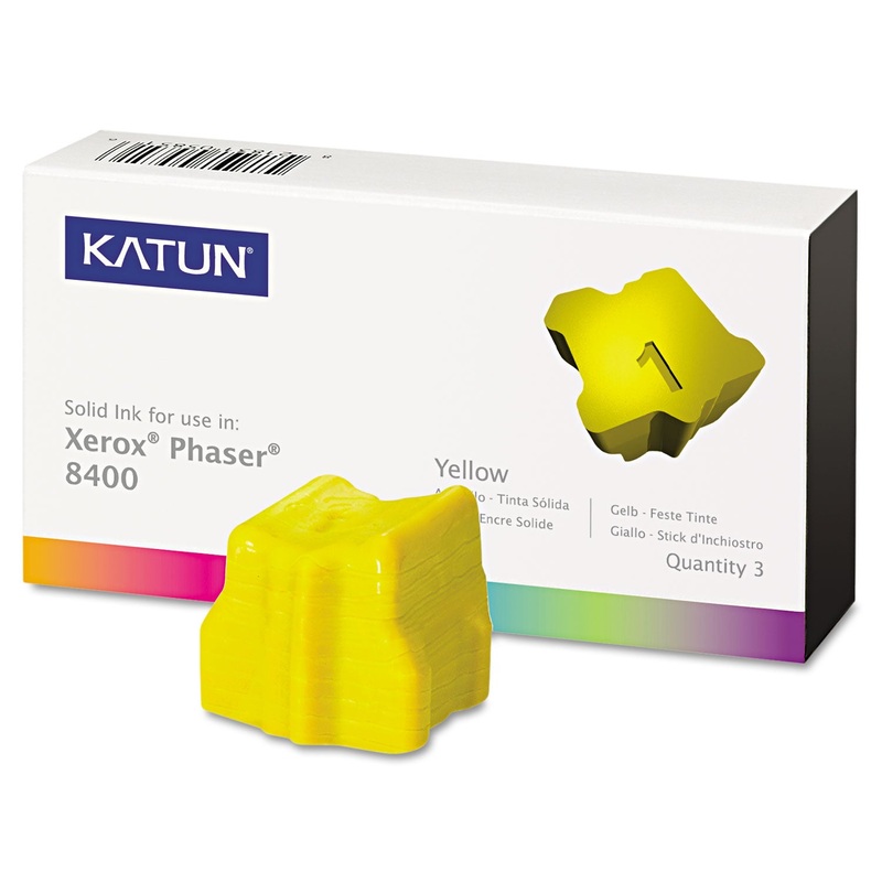 COMPATIBLE 108R00607 SOLID INK STICK, 3400 PAGE-YIELD, YELLOW, 3/BX