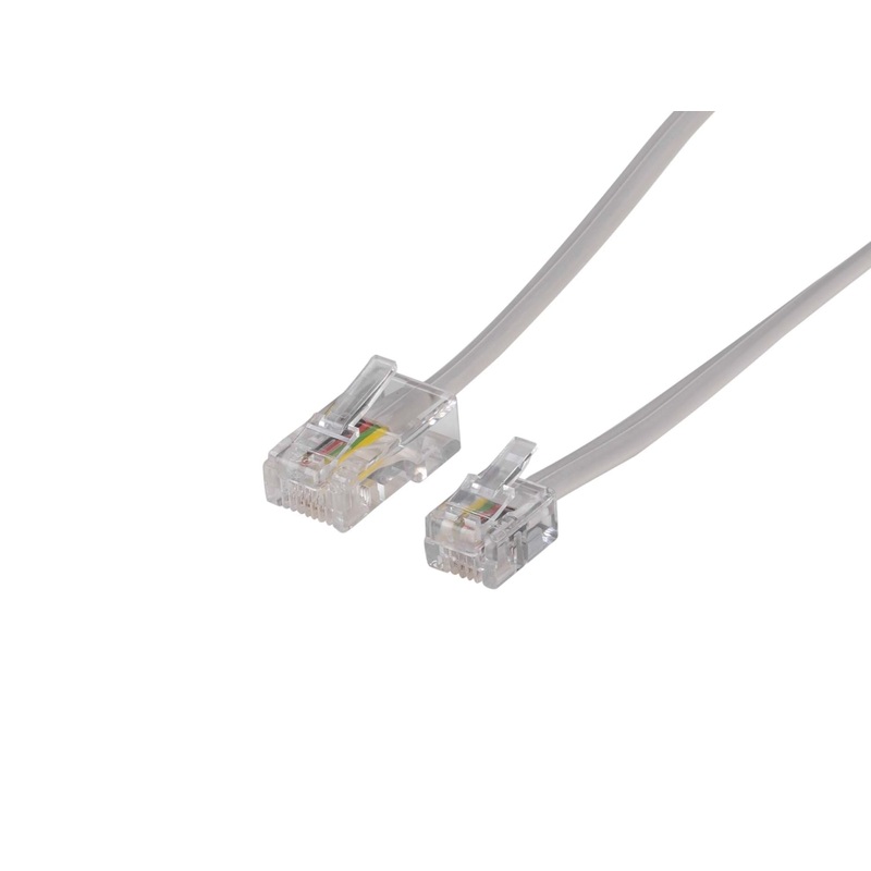 DYNAMIX 3m RJ12 to RJ45 Cable – 4C All pins connected crossed, Colour Grey