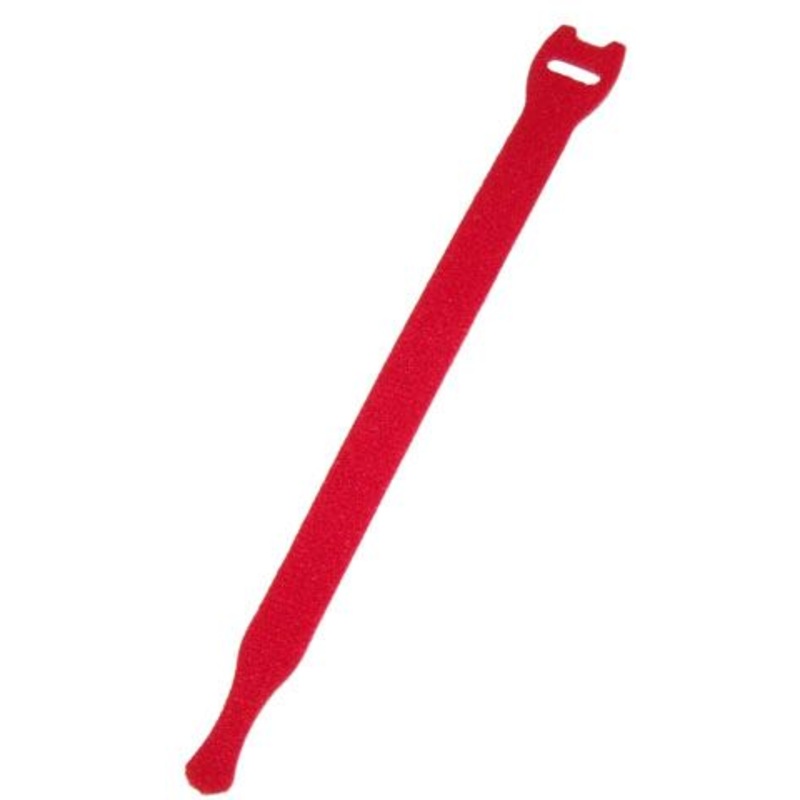 DYNAMIX Hook & Loop Cable Tie, 200mm x 13mm, RED Colour (Packs of 10)