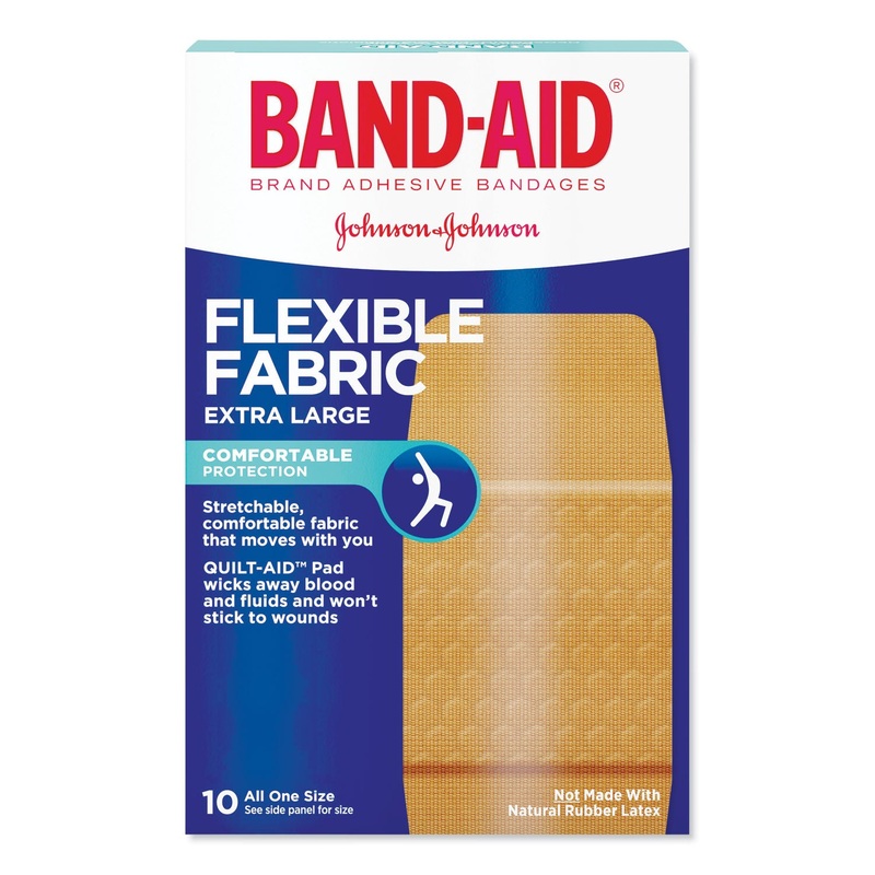 Flexible Fabric Extra Large Adhesive Bandages, 1 1/4″ X 4″, 10/box