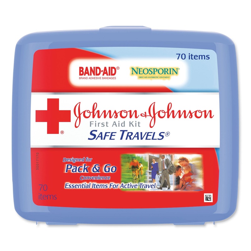 Portable Travel First Aid Kit, 70-Pieces, Plastic Case