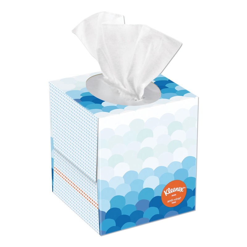 ANTI-VIRAL FACIAL TISSUE, 3-PLY, WHITE, 60 SHEETS/BOX