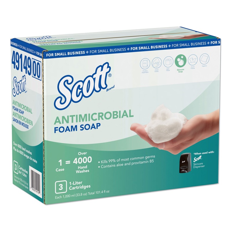 CONTROL ANTIMICROBIAL FOAM SKIN CLEANSER , UNSCENTED, 1000ML REFILL, 3/CARTON