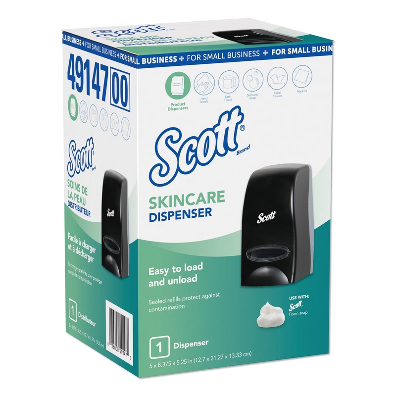 ESSENTIAL MANUAL SKIN CARE DISPENSER, 1000 ML, 5.43″ X 4.85″ X 8.36″, FOR SMALL BUSINESS, BLACK