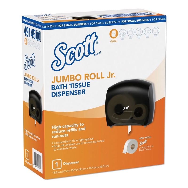 JRT JR. ESCORT JUMBO ROLL BATH TISSUE DISPENSER, 16″ X 5.75″ X 13.88″, BLACK