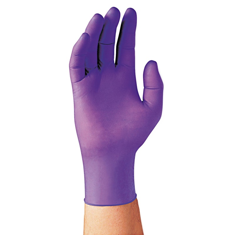 Purple Nitrile Exam Gloves, 242 Mm Length, Large, Purple, 100/box