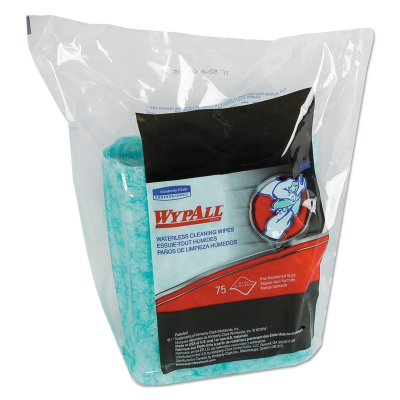 WATERLESS CLEANING WIPES REFILL BAGS, 12 X 9, 75/PACK