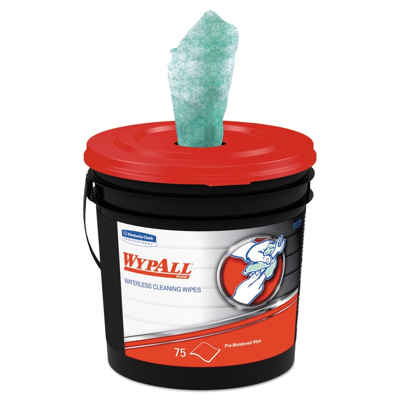 WATERLESS HAND WIPES, CLOTH, 9 X 12, 75/BUCKET, 6 BUCKETS/CARTON