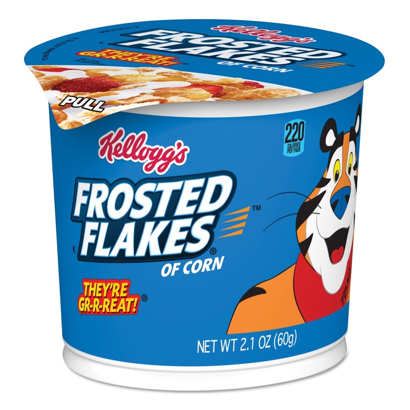 Breakfast Cereal, Frosted Flakes, Single-Serve 2.1oz Cup, 6/box
