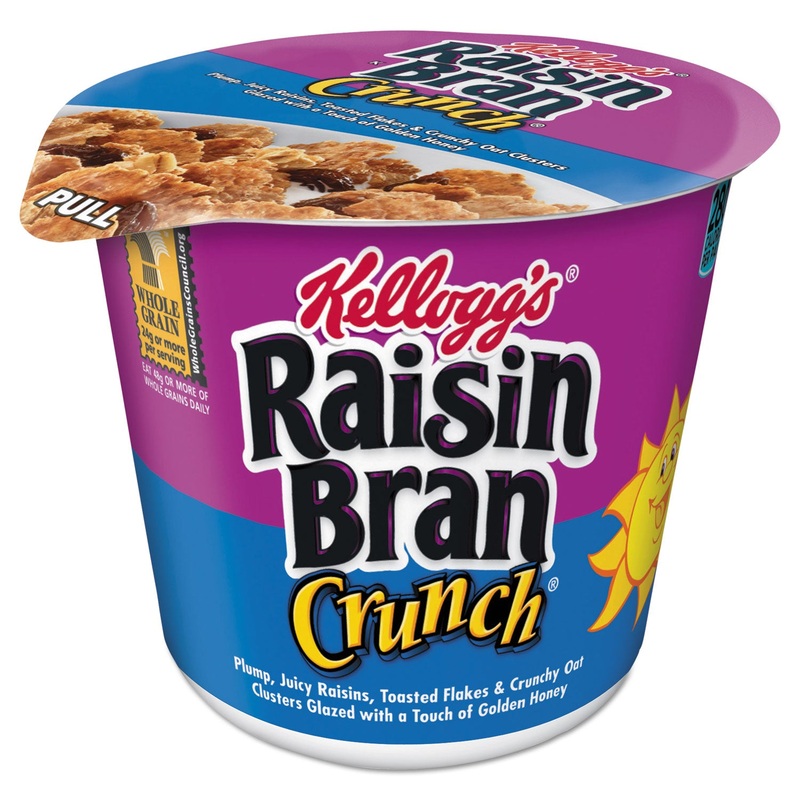 Breakfast Cereal, Raisin Bran Crunch, Single-Serve 2.8oz Cup, 6/box