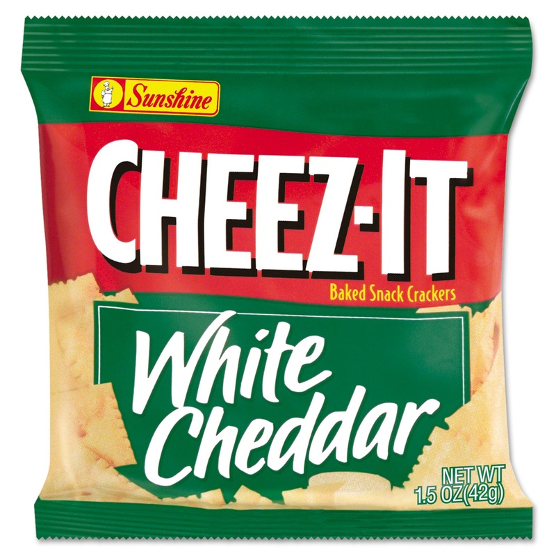 Cheez-It Crackers, 1.5oz Single-Serving Snack Bags, White Cheddar, 8/box