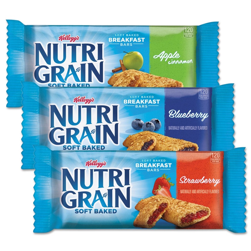 Nutri-Grain Cereal Bars, Asstd: Apple, Blueberry, Strawberry, 1.3oz Bar, 48/ctn