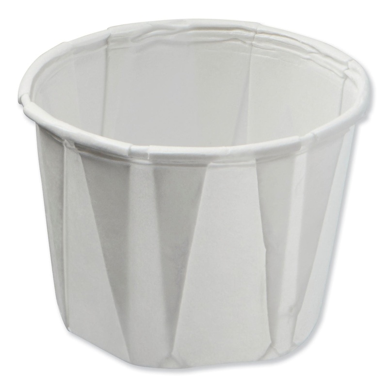 PAPER SOUFFLE PORTION CUPS, 0.75 OZ, WHITE, 250/SLEEVE, 20 SLEEVES/CARTON