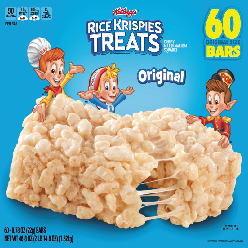 Rice Krispies Treats, Original Marshmallow, 0.78oz Pack, 60 Per Carton