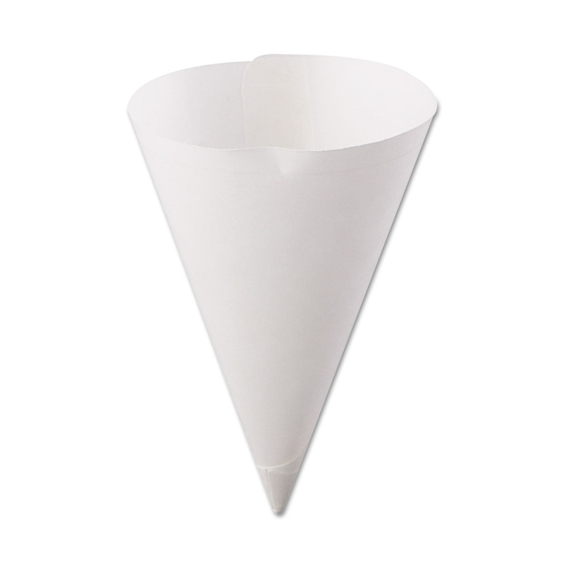 Straight-Edge, Poly Bagged Paper Cone Cups, 7oz, White, 250/bag, 5000/carton