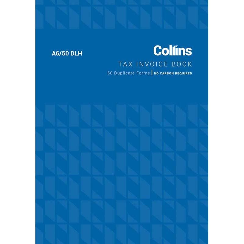 Collins Tax Invoice A6/50DLH Duplicate No Carbon Required