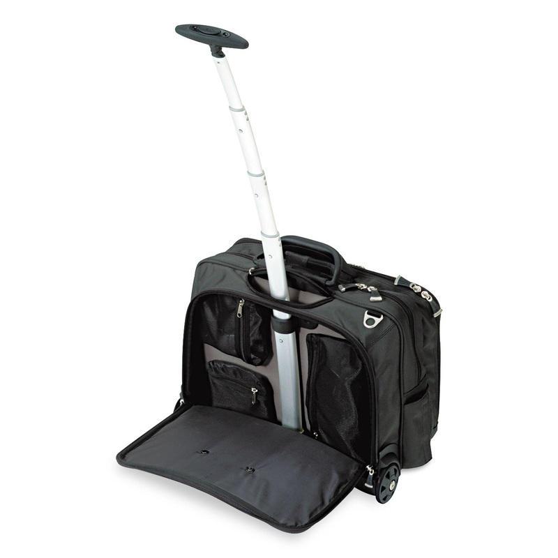 Contour Rolling Laptop Case, Nylon, 17-1/2 X 9-1/2 X 13, Black