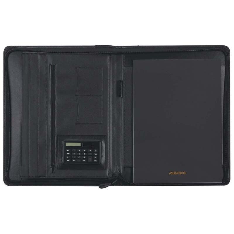 Milford Compendium With Zipper Black PU 340×270