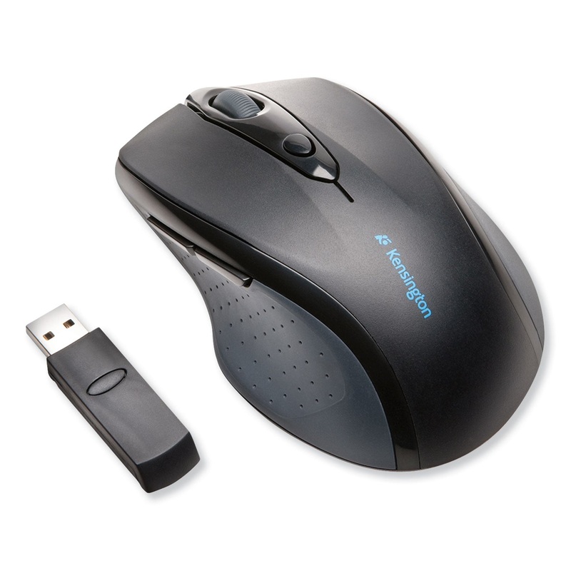 PRO FIT FULL-SIZE WIRELESS MOUSE, 2.4 GHZ FREQUENCY/30 FT WIRELESS RANGE, RIGHT HAND USE, BLACK