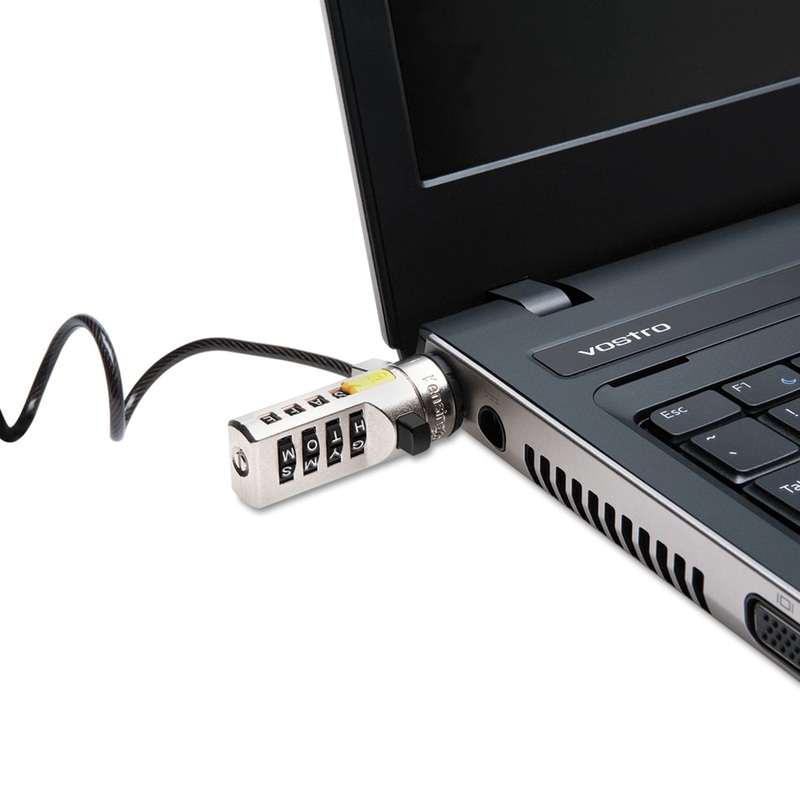Wordlock Portable Combination Laptop Lock, 6ft Steel Cable, Black