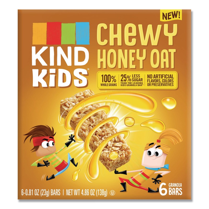 KIDS BARS, CHEWY HONEY OAT, 0.81 OZ, 6/PACK