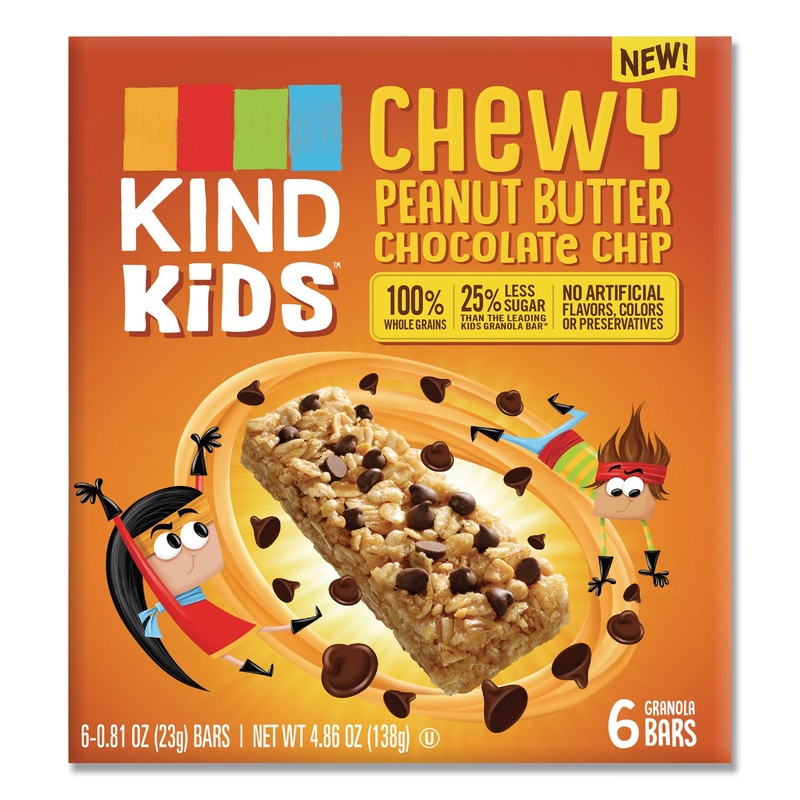KIDS BARS, CHEWY PEANUT BUTTER CHOCOLATE CHIP, 0.81 OZ, 6/PACK