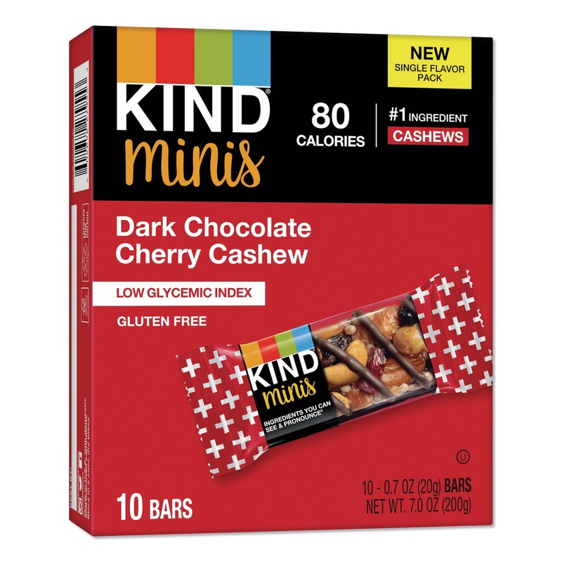 MINIS, DARK CHOCOLATE CHERRY CASHEW, 0.7 OZ, 10/PACK