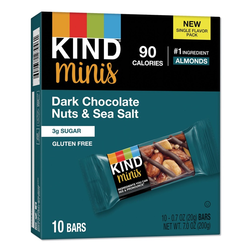 MINIS, DARK CHOCOLATE NUTS/SEA SALT, 0.7 OZ, 10/PACK