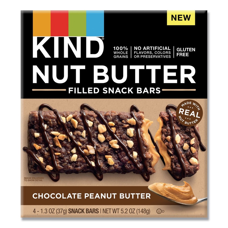 NUT BUTTER FILLED SNACK BARS, CHOCOLATE PEANUT BUTTER, 1.3 OZ, 4/PACK