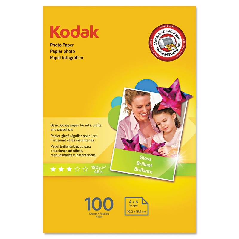 PHOTO PAPER, 6.5 MIL, 4 X 6, GLOSSY WHITE, 100/PACK